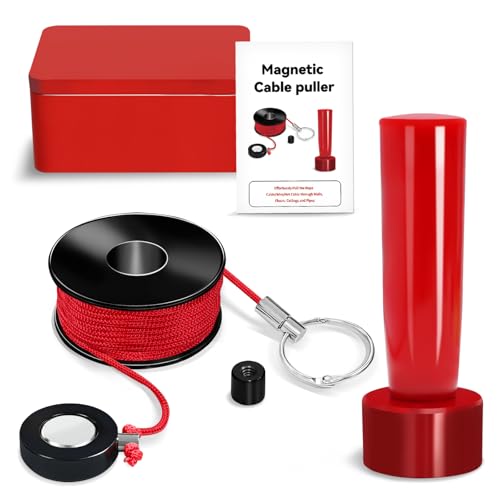TZSTARMAG Magnetic Wiremag Puller 32FT Strong Magnetic Wire Puller Magnetic Cable Fishing Tool for Walls Floors Carpets Professional Electrician Magnetic Wiring Tool