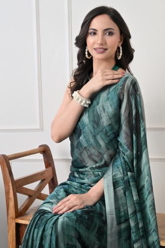 Image of MIRCHI FASHION Women Saree | Chiffon Batik Printed Breathable Regular Use Sari with Blouse