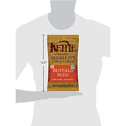 Image of Kettle Brand Potato Chips, Krinkle Cut Buffalo Bleu, 5 Ounce Bags (Pack of 15)
