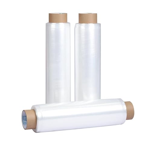 18" X 1500' 80 Gauge 4 Rolls Pallet Wrap Pre-Stretched Stretch Film Hand Shrink Wrap 1500Ft #TOP1