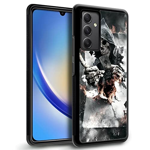 CARLOCA Compatible with Samsung Galaxy A54 Case,Skull Poker Samsung Galaxy A54 Cases for Girls Women,Fashion Graphic Design Shockproof Anti-Scratch Drop Protection Case for Samsung Galaxy A54 - image 2