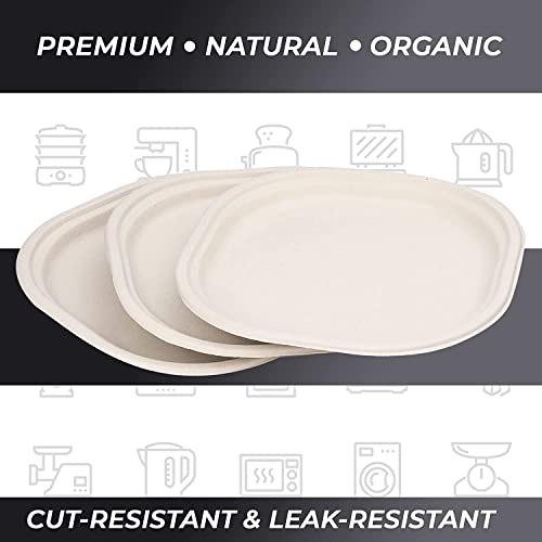 Image of [10 inch, 25 Count, Square, Beige Disposable Bagasse Paper Plates | Eco-Friendly Sugarcane Plates for Wedding, Party, Cafes | Ideal for Both Hot & Cold Food
