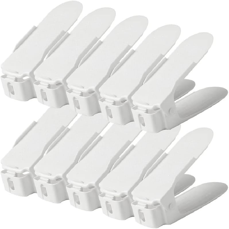 Shoe Holder 10pcs Adjustable Shoe Rack,Better Stability Shoe Organizer,Shoe Stacker,Space Saver, Non-Slip (Color : White) (White)