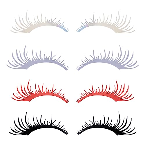 SUPERFINDINGS 8 Pcs 4 Couleurs Pet Cils Autocollants de Voiture Cils de Voiture pour Phare de Voiture Phare Autocollants Étanche Auto-Adhésif Autocollants de...