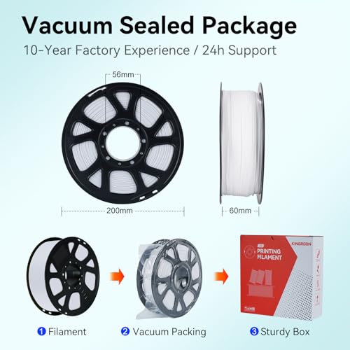 Image of Kingroon Ivory White 10KG PLA Filament Bundle 1.75mm, 3D Printer Filament Bulk Dimensional Accuracy + /- 0.02mm, 10 Pack 1kg Spool(2.2lbs), Fits for Most FDM 3D Printers