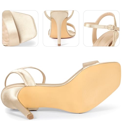 Perphy Satin Heels Squared Toe Ankle Strap Stiletto Heel Sandals for Women4