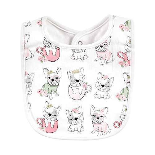 Image of Hudson Baby Unisex Baby Cotton Bibs, Girl Whimsical Dog, One Size