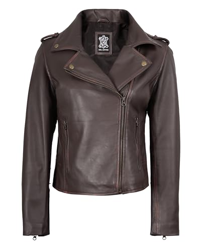 Decrum Real Leather Jacket Women - Lambskin Asymmetrical Style Casual Fashion Leather Jackets For Womens2