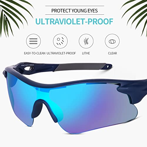Image of Dark Wost Sports Sunglasses for Cycling Cricket Trekking || HYDROPHOBIC || Full Coverage || UV 400 Protection || Mirrored Lens || Free Case Box || Pack Of 1