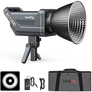 SMALLRIG Lampa wideo LED 120D Bowens Mount, kontrola aplikacji SmallGoGo, 120W TLCI 96+ CRI 95+ 5600K, 62600Lux@1m, 9 efektów świetlnych, obsługa akumulatora V-mount - 3612