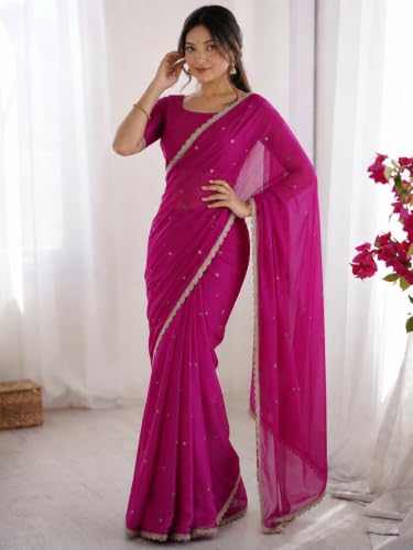 Image of Yashika Women's Rangoli Silk Blend Saree with Blouse Piece for Traditional Ethinic Wear Sari