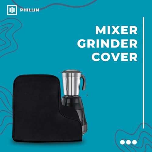 Image of L-Shaped Mixer Grinder Cover with Side Utility Pocket - Waterproof and Durable Case for Kitchen Mixers (Black)