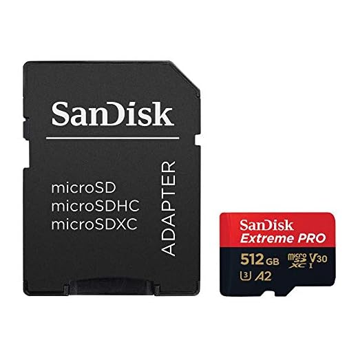 SanDisk Cartão de memória Extreme Pro 512 GB microSDXC + adaptador SD com desempenho de aplicativo A2 + Rescue Pro Deluxe 170 MB/s Class 10, UHS-I, U3, V30