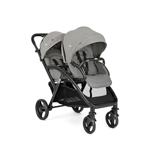 Joie Evalite Dubbele kinderwagen voor tweelingen of tweelingen, draagbaar, moderne kinderwagen voor baby’s, dubbele babystep of dubbele step, inklapbaar
