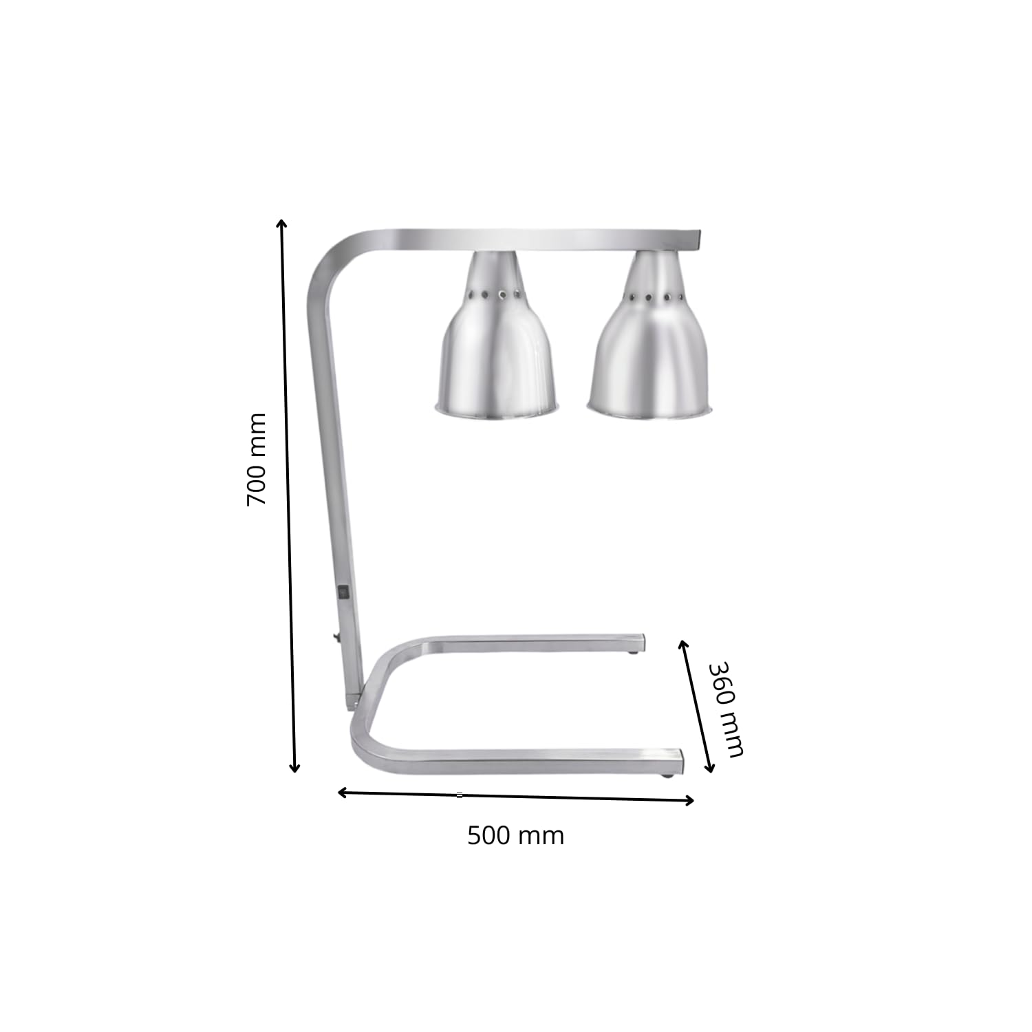Chauffe-Frites Professionnel 2 Lampes GN 1/1 - Maintien au Chaud - 500 W - INOX