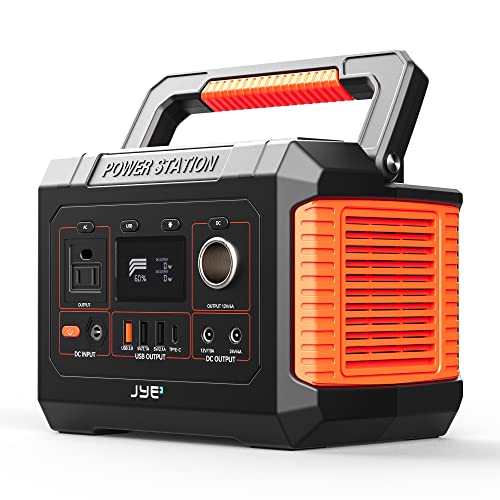 JYE 300W Portable Power Station, Solar Generator with LED Flashlight, for Home Camping Emergency CPAP