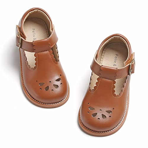 Felix & Flora Toddler Little Girl Princess Dress Shoes-Mary Jane Flats for Girl Party School Shoes