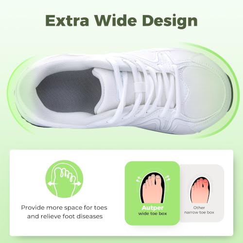 Image of Autper Plantar Fasciitis Shoes Women Walking Arch Support Tennis Casual Athletic Nurse Orthotic Sneakers for Foot Pain Relief