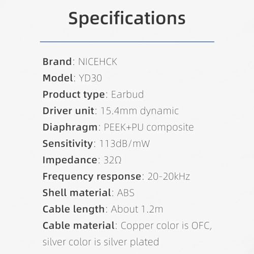 Image of Concept Kart NiceHCK YD30 15.4mm Dynamic Driver Earphone L Plug Earbuds 3.5mm Jack HiFi Bass Music Headphones Flat-Head Headset for Sports Running Gaming
