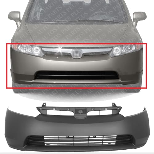 AUTOS PARTS PLUS Front Bumper Cover Primed Direct Replacement Compatible With 2006-2008 Honda Civic HO1000239 04711SNEA90ZZ