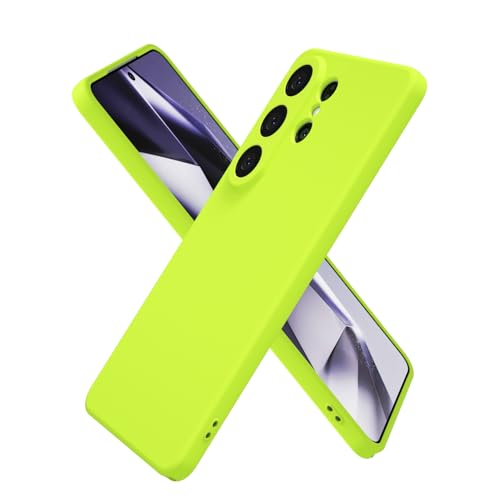 oakxco for Samsung Galaxy S26 Ultra Case Silicone, Ultra Slim Thin Phone Case for Women Girls, Plain Solid Color Minimalist Aesthetic Cute Girly Design, Soft Rubber Gel with Camera Cover, Neon Green