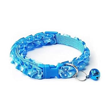 Litvibes Cat Collars Breakaway with Bell & Frill Design,Kitten & Small Dogs Soft Adjustable,Safe,Solid & Protection for Cats & Puppies,Cute Kitty Neckband with Frill Design-(Blue)