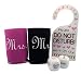 Honeymoon Survival Kit - Bride and Groom Cup Holders, Honeymoon Decision Dice and Do Not Disturb Door Hanger (Bundle of 3 Items)