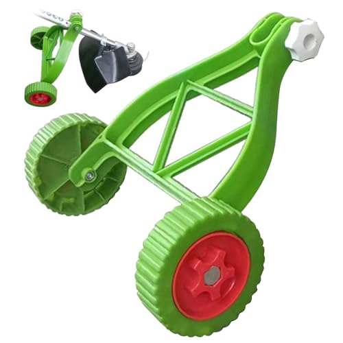 Adjustable String Trimmer Support Wheel Attachment,Lawn Mower Auxiliary Wheel,Push Behind Weed Trimmer for String Trimmer Weedeaters Grass Cutter Brush Cutter Garden - Green
