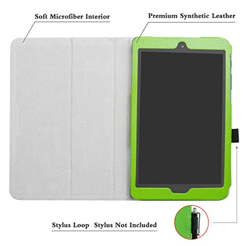 Alcatel A30 Tablet 8" Case,Mama Mouth Pu Leather Folio 2-Folding Stand Cover For T-Mobile Alcatel A30 8-Inch Tablet Model 9024W 2017 Released,Green #TOP2