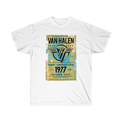 Van Halen Tour Pasadena 1977 Officiel T-Shirt Hommes Unisexe - Les Beatles, Paul McCartney, John Lennon, RIngo Starr, George Harrison Van Halen Tour Pasadena 1977 Officiel T-Shirt Hommes Unisexe