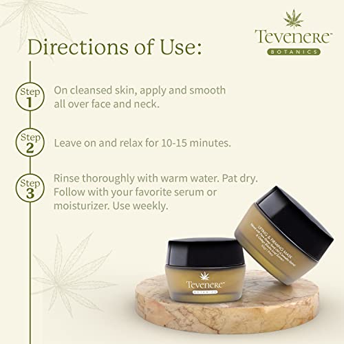 Tevenere Botanics Lifting & Firming Mask, Formulated With Pure Hemp Seed Oil & Ginkgo Biloba Extract - Fades Wrinkles & Expression Lines, Removes Skin Impurities, Firms & Brightens Skin #TOP5
