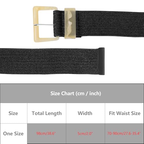 Women's Wide Belt Braided Elastic Casual Pin Buckle Decorative Waist Closure for Dresses4