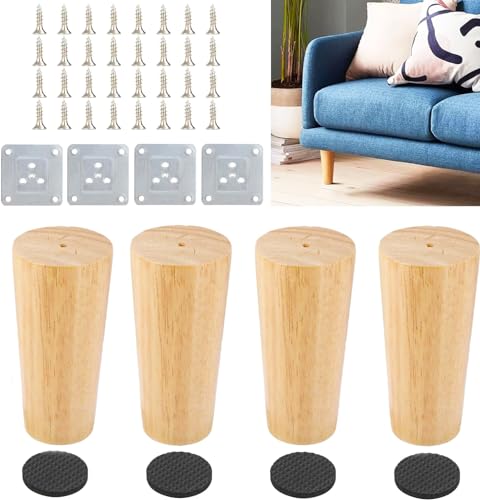 JMIATRY 4 patas de madera para muebles, 10 cm, patas de madera para muebles, patas de mesa de madera, patas de armario para sofá, cama, armario, silla, mesa
