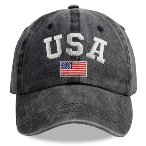 Image of SHANVANKE American Flag Hats for Men Women, Cotton Adjustable Embroidered US Baseball Cap