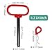 BUXIMN 1/2x4 inch Hitch Pin, 2pcs Trailer Hitch Pin, Tractor Towing Hitch Pin and Clip, Red Handle Trailer Gate Pin Clevis pin Tractor Pins for Towing RV, Boat, Car, Truck