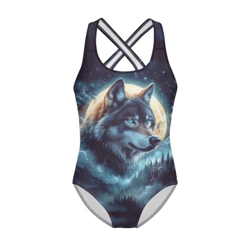 Image of Yzaoxia Girls' Swimwear One Piece Swimsuit for Kids Scoop Neck Bathing Suit Round Neck Swim Wear 5-14Y