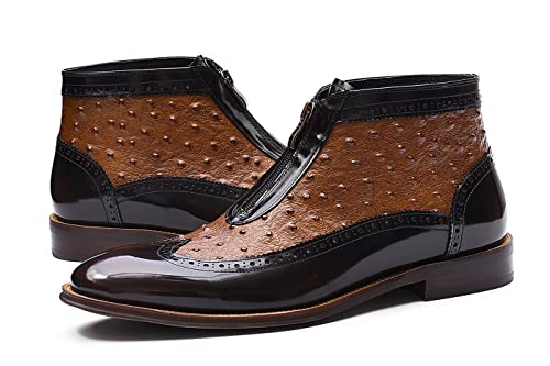 Santimon Chelsea Boots for Men Formal Dress Genuine Leather Zipper Ankle Boots Mens Fashion Business Casual Wedding Prom Tuxedo Comfortable Western Boots4