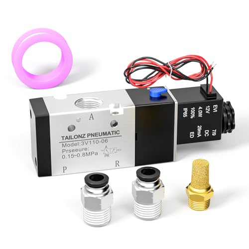 Image of TAILONZ 1 /4 inchNPT DC12V Solenoid Valve 2Position 3Way Outlet wire 3V210-08