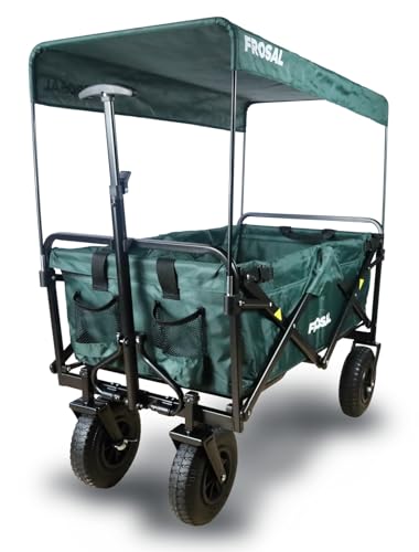 FROSAL Bollerwagen Nick grün faltbar Luftreifen Bremse & Dach Kinder...