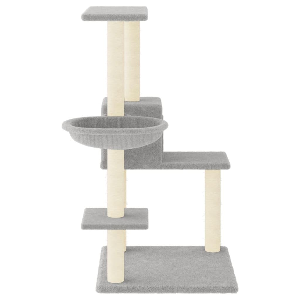 ShGaxin Rascador para Gatos con Postes de sisal Gris Claro 95 cm, Rascador Gato, Arbol Rascador para Gatos, Gatos Accesorios, Torre Gatos, Arranhador para Gatos, Casa para Gatos