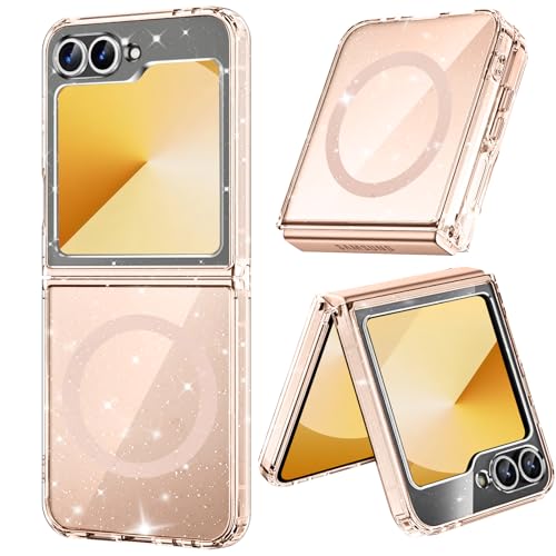 Coque Samsung Z Flip 6 paillettes antichoc et anti-jaunissement Magsafe