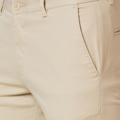 Image of Parx Men's Cotton Blend Solid Pattern Low Rise Tapered Fit Flat Front Casual Trouser