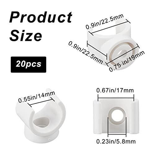 GORGECRAFT 0.9-Inch U-Hook PEX Holder TV Tray Replacement Clips PVC Water Pipe Clamps Talon Clamps Pipe Support Fit for 17mm OD Pipe Plastic Socket to Fix Corresponding Pipes (20 Packs) - Image 2