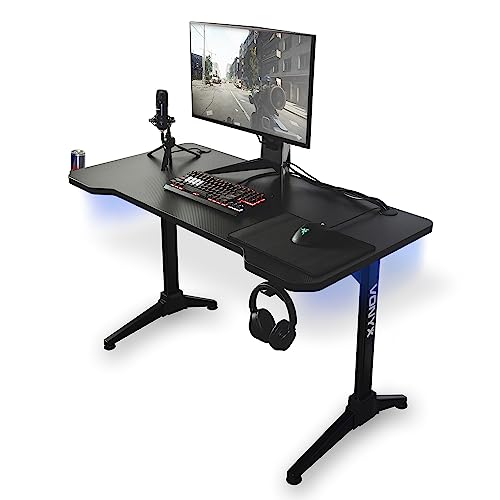 VONYX DB20 Escritorio Gaming con LED, 120 cm Escritorio de Estudio, Mesa Gaming con Iluminación...