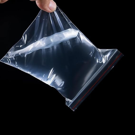 Image of Zip Lock Clear Plastic Storage Bags Resealable Leak Proof Transparent Pouches for Kitchen Food Storage Jewellery Packaging Square Press Seal 5 x 8 Inch 50 Pack