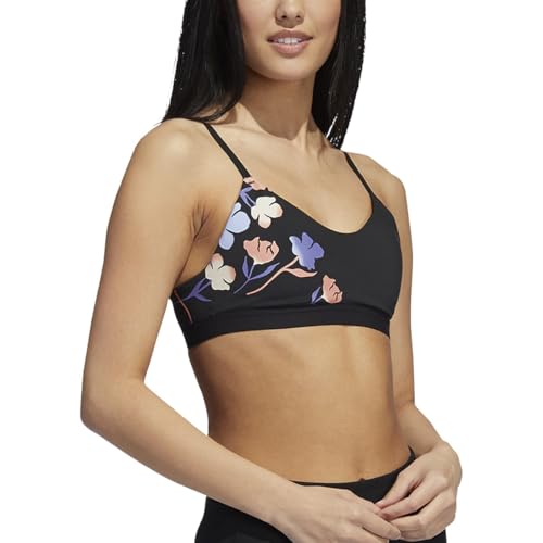 Brassière adidas All Me Bra Floral M vêtement de sport noir brassiere training femme