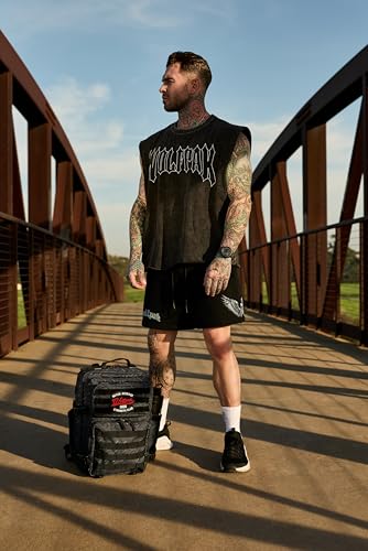 Image of WOLFpak 25L Athletic Gym Backpack (Strength Club) Durable 1000D Waterproof Oxford Material w /MOLLE Webbing, Laptop Pocket & Dual Cup Holders, Durable Fitness /Travel /Military Daypack