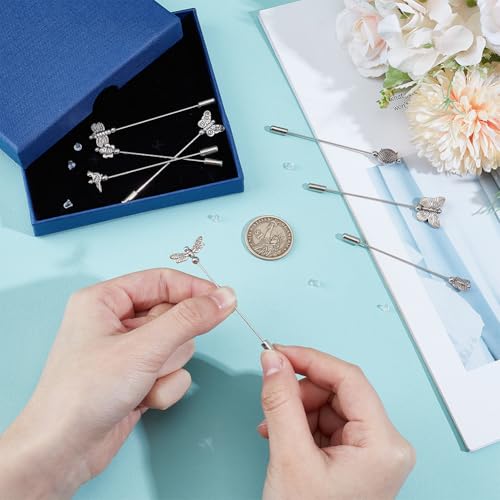Épingles à nourrice vintage BENECREAT : broche perle blanche pour chapeau et écharpe
