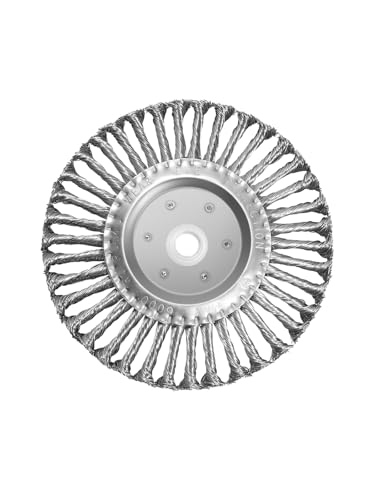 Image of 6in Bench Wire Wheel Brush | Knotted Steel Wire 0.023 inch with 1 /2 inch 5 /8 inch 7 /8 inch Arbors for Bench Grinder Carbon Steel Paint Rust Removal- 1pcs