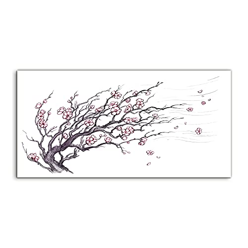 Tableau acrylique cerisiers du Japon pour masquer un mur vide avec élégance